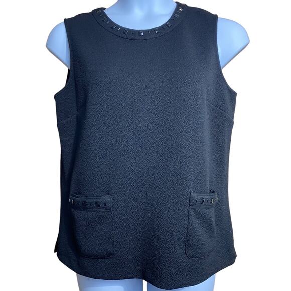 Karl Lagerfeld textured sleevless long tank with pockets and beads Size 14 - Picture 1 of 11